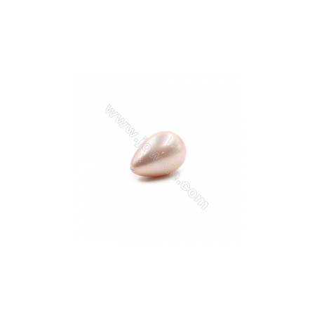 Grânulos de concha galvanoplastia com Pérola de meio-perfurado  colorido  gota. Tamanho: 12x18 mm. Orificio 0.8 mm  10 pçs/pacot