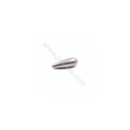 Perlas de concha electrochapada Semi-perforada Gota Tamaño10x31mm Agujero0.8mm 6unidades/paquete