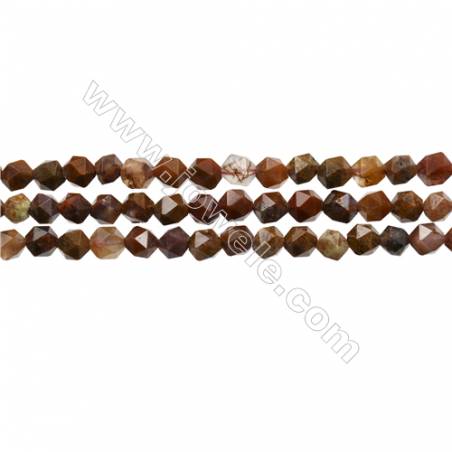 Mexican Crazy Lace Agate Beads Strand, Star Cut Faceted, Size 6x6mm, Hole 0.8mm, 15~16"/strand