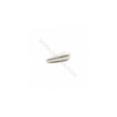 Perlas de concha electrochapada Semi-perforada Gota Tamaño8x26mm Agujero1mm 10unidades/paquete