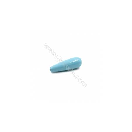 Grânulos de concha galvanoplastia com Pérola de meio-perfurado  colorido  gota. Tamanho: 8x26 mm. Orificio 1 mm  10 pçs/pacote