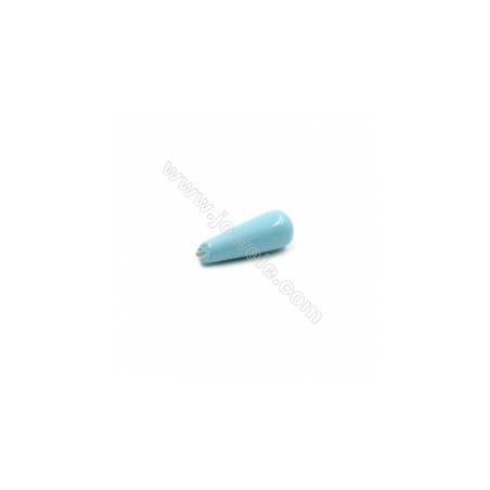 Perles nacrée semi-percées galvanoplastie  multicolore  goutte  Taille 7x19mm  trou 0.8mm  10pcs/paquet