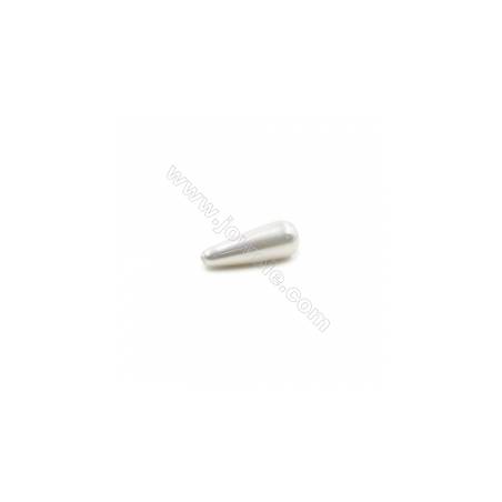 Grânulos de concha galvanoplastia com Pérola de meio-perfurado  colorido  gota. Tamanho: 7x19 mm. Orificio 0.8 mm  10 pçs/pacote