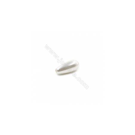Grânulos de concha galvanoplastia com Pérola de meio-perfurado  colorido  gota. Tamanho: 6x14 mm. Orificio 1 mm  10 pçs/pacote