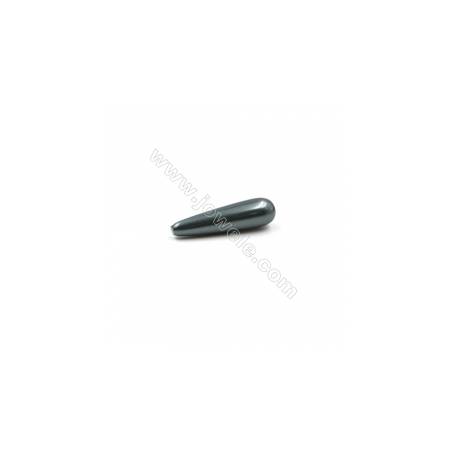 Perlas de concha electrochapada Semi-perforada Gota Tamaño8.5x30mm Agujero0.8mm 10unidades/paquete