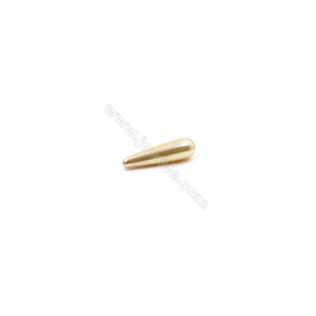 Perlas de concha electrochapada Semi-perforada Gota Tamaño8.5x30mm Agujero0.8mm 10unidades/paquete