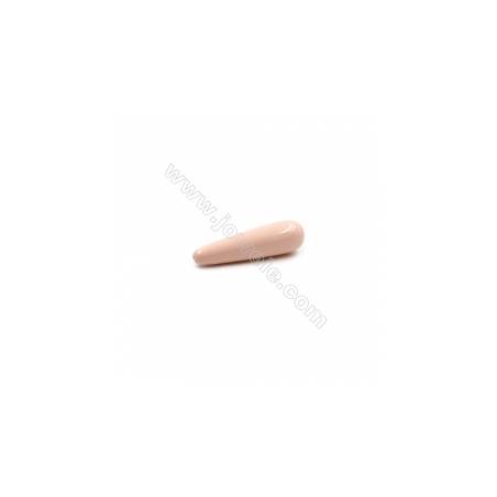 Grânulos de concha palvanoplastia com Pérola de meio-perfurado  colorido  platina  em forma de gota. Tamanho: 8.5x30 mm. 10 pçs/