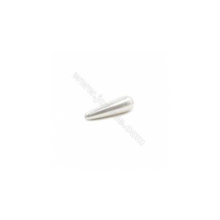 Grânulos de concha palvanoplastia com Pérola de meio-perfurado  colorido  platina  em forma de gota. Tamanho: 8.5x30 mm. 10 pçs/