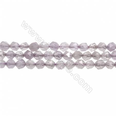 Jade violet à facette sur fil étoile Taille 6x6mm trou 0.8mm 15~16"/fil