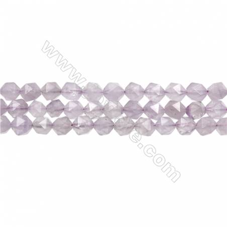 Jade violet à facette sur fil étoile Taille 8x8mm trou 1.0mm 15~16"/fil