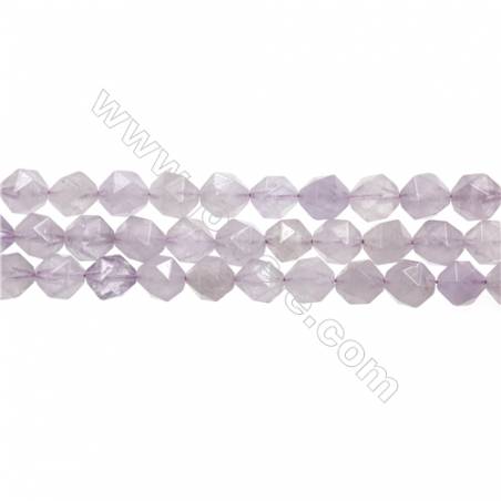 Jade violet à facette sur fil étoile Taille 10x10mm trou 1.0mm 15~16"/fil