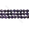 Grade AA Amethyst Beads Strands, Star Cut Faceted, Size 8x8mm, Hole 0.8mm, 15~16"/strand