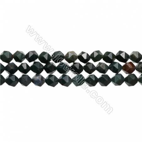 Blutstein Perlenkette Stern Schnittwinkel 8x8mm der Durchmesse des Loch 1mm 15~16" x1 Strang