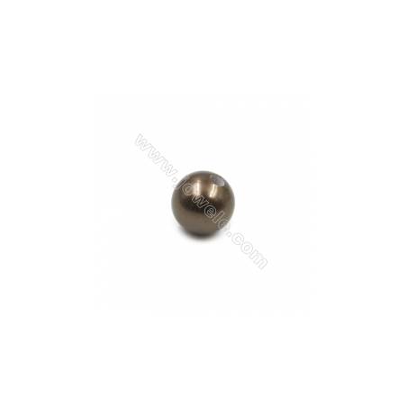 Multi-Color Eletroplating Shell Pearl Half-drilled Beads Round Diameter 12mm Hole about 2.5mm 10pcs/Pack