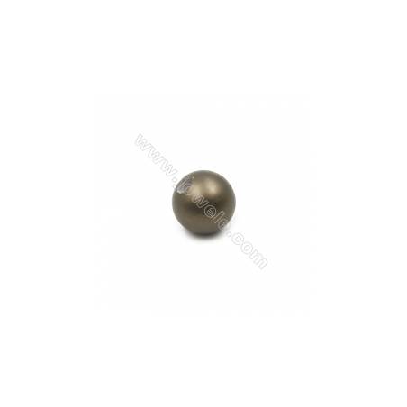 Multi-Color Eletroplating Matte Shell Pearl Half-drilled Beads Round Diameter 14mm  Hole About 3mm 10pcs/Pack