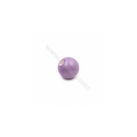 Bunt Muschel halb gebohrte Perlen  gefrostet  galvanisch  rund  großes Loch  Durchmesser 14mm  Loch 3mm  10 Stck/Packung