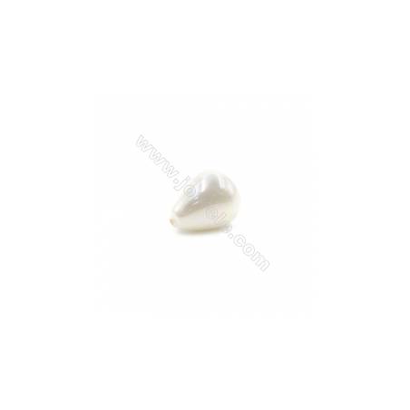 Grânulos de concha galvanoplastia com Pérola de meio-perfurado  colorido  (gota). Tamanho: 12x15 mm. Orificio 0.8 mm  10 pçs/pac