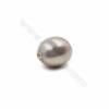 Bunt Muschel halb gebohrte Perlen  galvanisch  oval  13x16mm  Loch 1mm  10 Stck/Packung