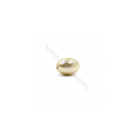 Bunt Muschel halb gebohrte Perlen  galvanisch  oval  15x20mm  Loch 1mm  8 Stck/Packung