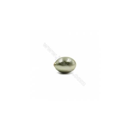 Bunt Muschel halb gebohrte Perlen  galvanisch  oval  15x20mm  Loch 1mm  8 Stck/Packung