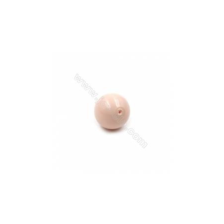 Perles nacrée semi-percées galvanoplastie  muticolore  ronde  Taille 14mm de diamètre  trou 1.0mm  20pcs/paquet
