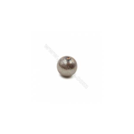 Bunt Muschel halb gebohrte Perlen  galvanisch  rund  Durchmesser 14mm  Loch 1mm  20 Stck/Packung
