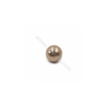 Multi-Color Eletroplating Shell Pearl Half-drilled Beads Round Diameter 16mm Hole 0.8mm 10pcs/Pack
