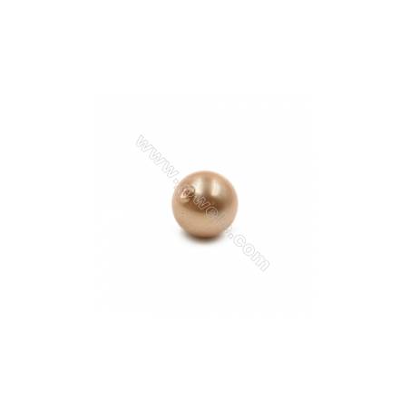 Bunt Muschel halb gebohrte Perlen  galvanisch  rund  Durchmesser 13mm  Loch 0.8mm  40 Stck/Packung