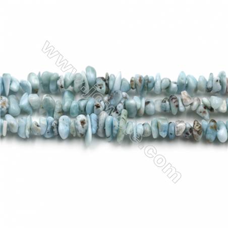 Natural Copper Pectolite/ Larimar Beads Strands, Chips, Size 4~6x4~10mm, Hole 0.8mm, 15~16"/strand