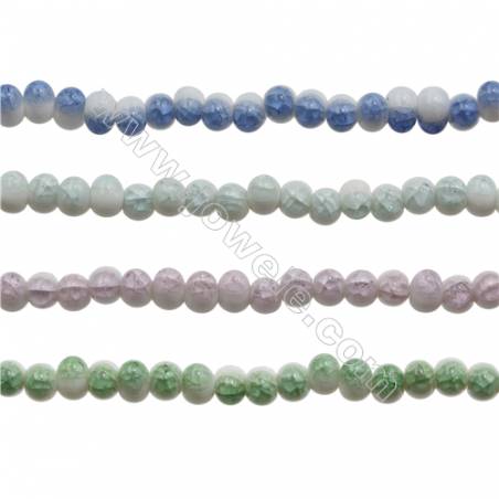 Handmade Mix Color Porcelain/Ceramic Beads Strands, Oval, Size 7x9mm, Hole 3mm, about 42 beads/strand