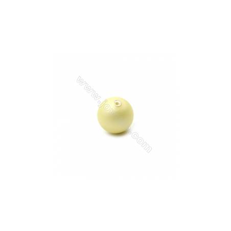 Multi-Color Eletroplating Matte Shell Pearl Half-drilled Beads Round Diameter 16mm Hole 1mm 10pcs/Pack