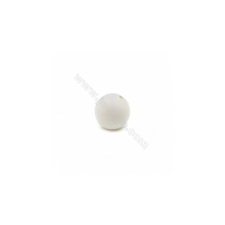 Multi-Color Eletroplating Matte Shell Pearl Half-drilled Beads Round Diameter 14mm  Hole 1mm 10pcs/Pack