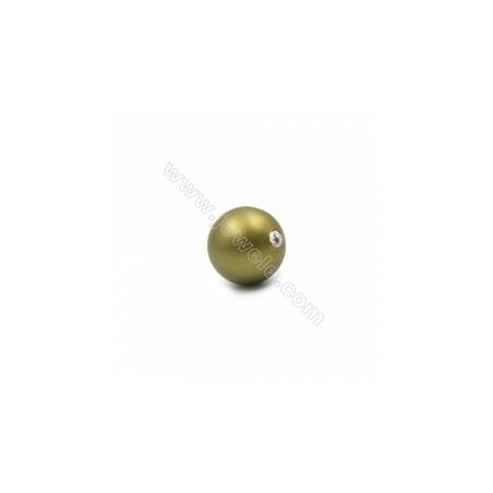 Bunt Muschel halb gebohrte Perlen  gefrostet  galvanisch  rund  Durchmesser 14mm  Loch 1mm  10 Stck/Packung