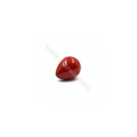 Perles nacrée semi-percées galvanoplastie  multicolore  goutte  Taille 18x23mm  trou 0.8mm  8pcs/paquet