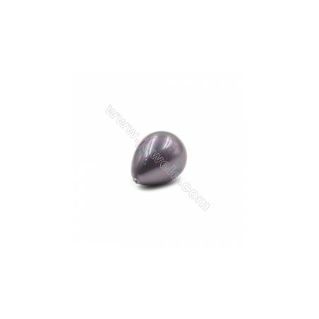 Grânulos de concha galvanoplastia com Pérola de meio-perfurado  Colorido  (gota). Tamanho: 18x23 mm. Orificio 0.8 mm  8 pçs/pac