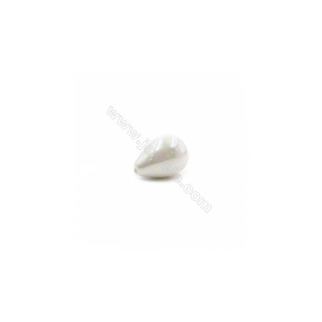 Perlas de concha electrochapada Semi-perforada Gota Tamaño14x19mm Agujero0.8mm 10unidades/paquete