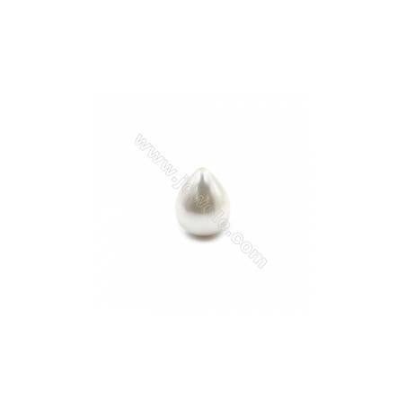 Perlas de concha electrochapada Semi-perforada Gota Tamaño14x17mm Agujero1mm 10unidades/paquete