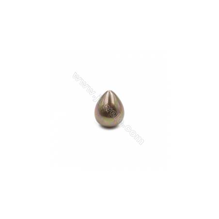 Perle colorate di conchiglia di Eletroplating, a goccia d'acqua, dimensioni 14x17 mm, foro 1 mm, 10 pezzi/confezione