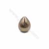 Perlas de concha electrochapada Semi-perforada Gota Tamaño14x17mm Agujero1mm 10unidades/paquete