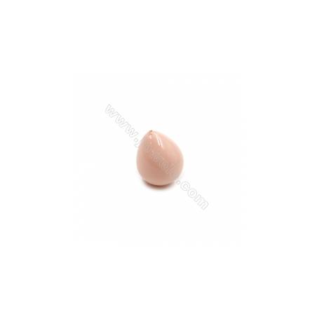 Multi-color Eletroplating Shell Pearl Half-drilled Beads Teardrop Size 14x17mm Hole 1mm 10pcs/Pack
