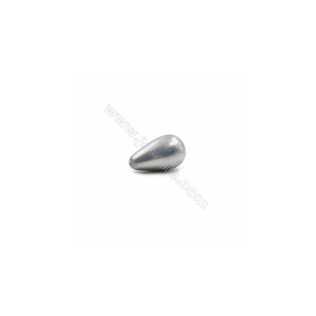 Perlas de concha electrochapada Semi-perforada Gota Tamaño10x18mm Agujero1mm 10unidades/paquete