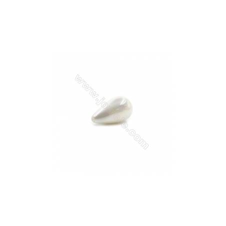 Grânulos de concha galvanoplastia com Pérola de meio-perfurado  Colorido  (gota). Tamanho: 10x18 mm. Orificio 1 mm  10 pçs/pacot
