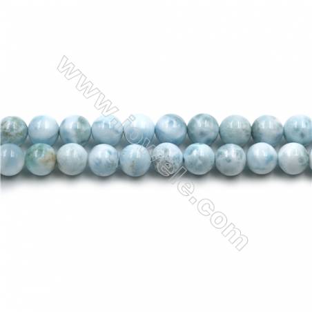 Grade A Natural Copper Pectolite/ Larimar Beads Strands, Round, Size 8mm, Hole 0.8mm, 15~16"/strand