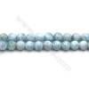 Grade A Natural Copper Pectolite/ Larimar Beads Strands, Round, Size 8mm, Hole 0.8mm, 15~16"/strand