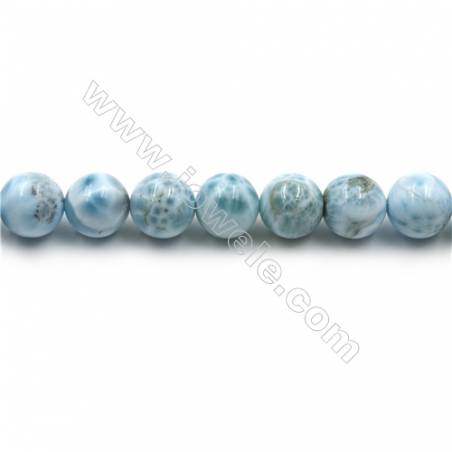 Grade A Natural Copper Pectolite/ Larimar Beads Strands, Round, Size 12mm, Hole 1mm, 15~16"/strand