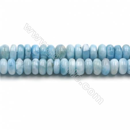 Grade A Natural Copper Pectolite/ Larimar Beads Strands, Abacus, Size 5x10mm, Hole 1mm, 15~16"/strand