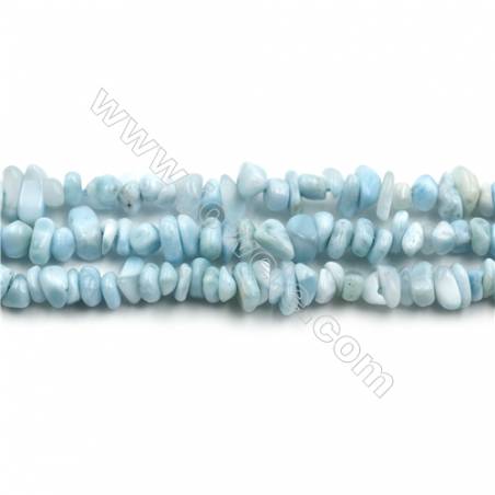 Grade A Natural Copper Pectolite/ Larimar Beads Strands, Chips, Size 4~6x4~10mm, Hole 0.8mm, 15~16"/strand