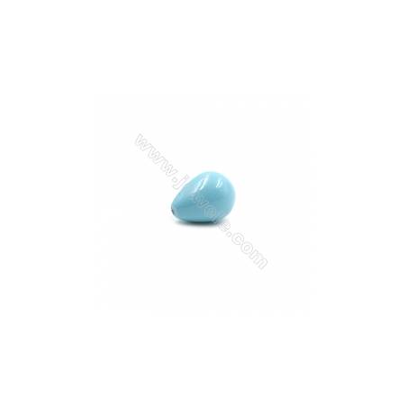 Perle colorate di conchiglia di Eletroplating mezzo-forato, goccia d'acqua, dimensione 10x13mm, foro 1mm, 20pcs/pack