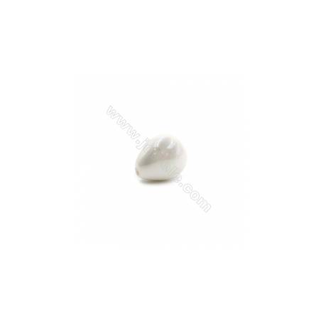 Grânulos de concha galvanoplastia com Pérola de meio-perfurado  Colorido  (gota). Tamanho: 10x13 mm. Orificio 1 mm  20 pçs/pacot
