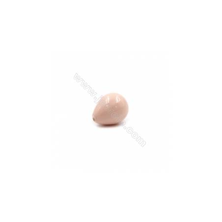Grânulos de concha galvanoplastia com Pérola de meio-perfurado  Colorido  (gota). Tamanho: 10x13 mm. Orificio 1 mm  20 pçs/pacot